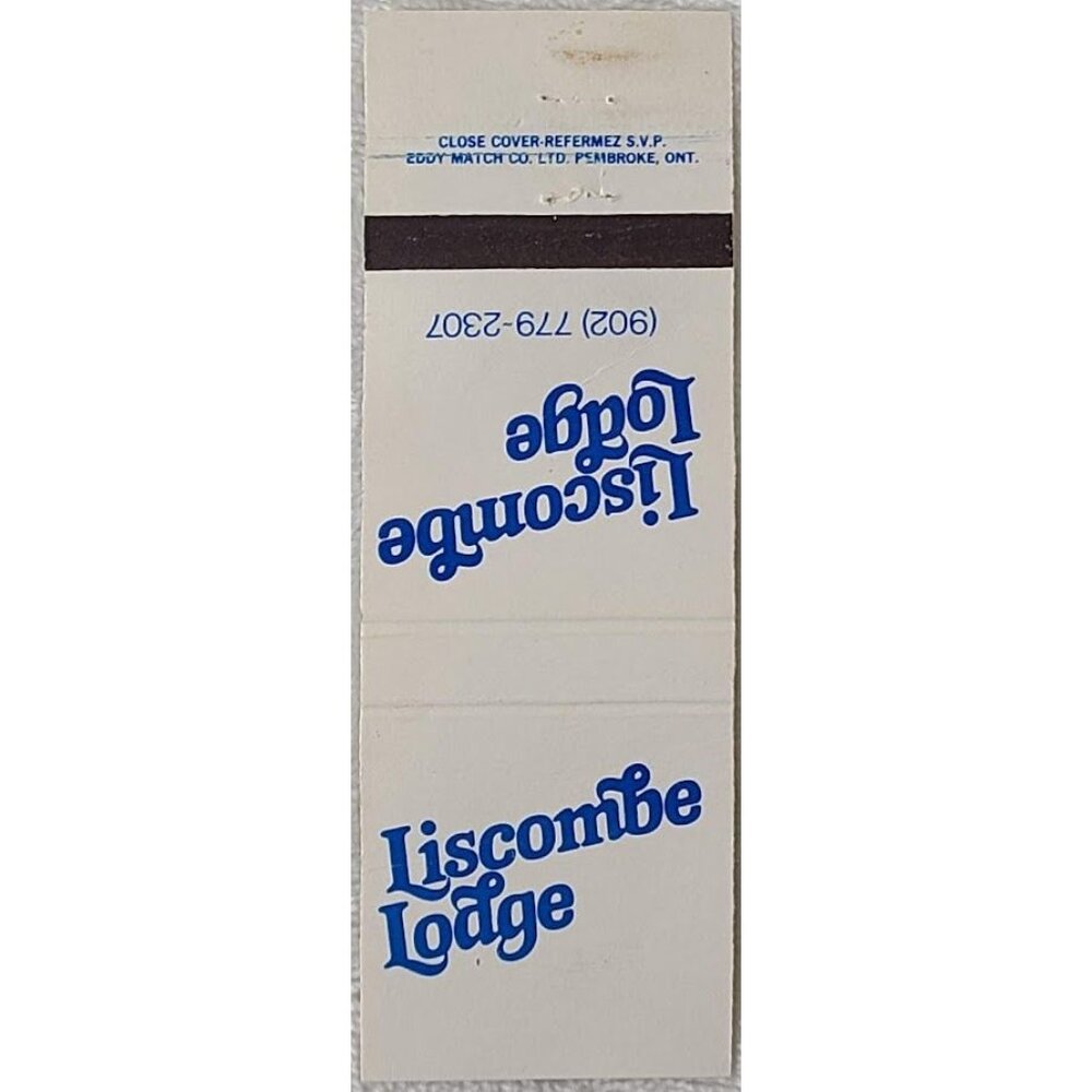 Vintage Matchbook Cover Liscombe Lodge Nova Scotia Canada